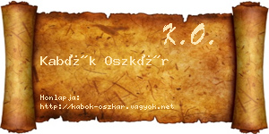 Kabók Oszkár névjegykártya